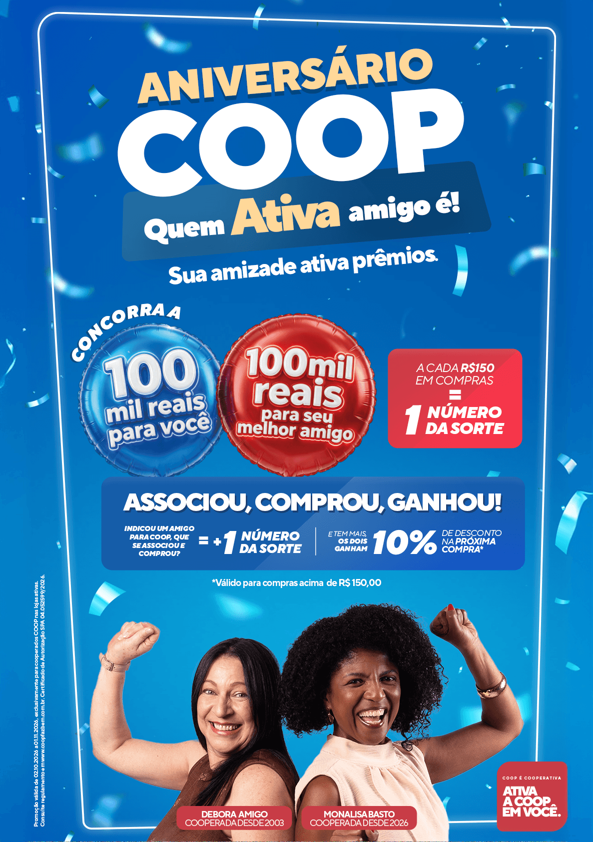 Banner sobre a campanha de promoção Aniversário Coop 2026