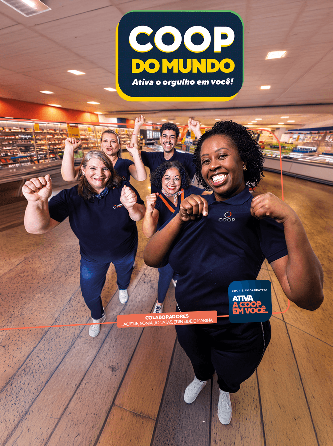 Banner sobre a promoção Coop do Mundo, com o texto: "Ativa o orgulho em você!"